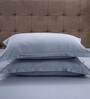 Blue Solid 400 TC Cotton Blend King Sized Bed Sheets with 2 Pillow Covers