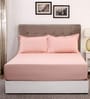 Pink Solid 400 TC Cotton 1 Double King Size Bedsheet with 2 Pillow Covers