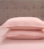 Pink Solid 400 TC Cotton 1 Double King Size Bedsheet with 2 Pillow Covers