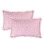 Pink Solid Cotton 6 Pieces Double Bedding Set