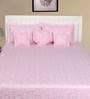 Pink Solid Cotton 6 Pieces Double Bedding Set