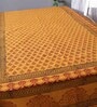 Cotton 60 X 90 Inch 6 Seater Table Cloth in Brown Color