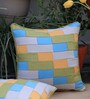 Green Cotton Geometric Pattern 16x16 Inch Cushion Covers (Set Of 2)