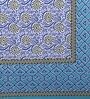 Blue Traditional 240 TC Cotton 1 Double Queen Size Bedsheet with 2 Pillow Cover