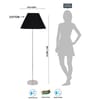 Cotton Conical Shade Steel Floor Lamp Steel Base