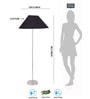 Cotton Coolie Shade Steel Floor Lamp Steel Base