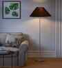 Cotton Coolie Shade Steel Floor Lamp Steel Base