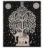 Black Traditional 300 TC Cotton 1 Double Bedsheet with 2 Pillow Covers