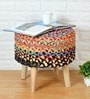 Cotton Fabric Seating Stool in Multi Colour
