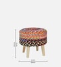 Cotton Fabric Seating Stool in Multi Colour