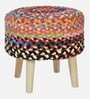 Cotton Fabric Seating Stool in Multi Colour