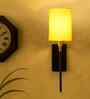 Cotton Fabric Wall Sconce with Metal Fixture   Premium Home Lighting-(Yellow)