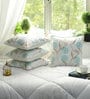 White Floral Cotton 16 x 16 Inches Cushion Covers (Set of 5)