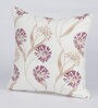 Purple Floral Cotton 16 x 16 Inches Cushion Covers (Set of 5)
