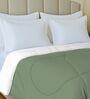 Green And White Cotton Reversible Double Bed Ac 150Gsm Comforter