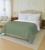 Green And White Cotton Reversible Double Bed Ac 150Gsm Comforter