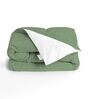 Green And White Cotton Reversible Double Bed Ac 150Gsm Comforter