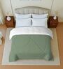 Green And White Cotton Reversible Double Bed Ac 150Gsm Comforter