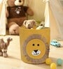 Yellow Lion Print Cotton 12x12 Inch Storage Basket