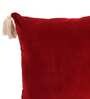 Red Cotton Velvet 16 x 16 Inch Cushion Cover (1Pc)