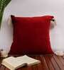 Red Cotton Velvet 16 x 16 Inch Cushion Cover (1Pc)