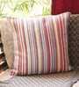 Multicolor Striped Cotton 16 x 16 Inch Cushion Cover