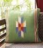 Green Textured Cotton 16 x 16 Inch Cushion Cover