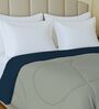 Navy Blue And Grey Cotton Reversible Double Bed 150Gsm Comforter