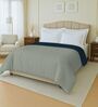 Navy Blue And Grey Cotton Reversible Double Bed 150Gsm Comforter