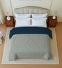 Navy Blue And Grey Cotton Reversible Double Bed 150Gsm Comforter