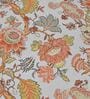 Orange Floral 240 TC Cotton 1 Double Bedsheet with 2 Pillow Covers