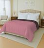 Pink And Brown Cotton Reversible Double Bed Ac 150Gsm Comforter
