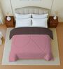 Pink And Brown Cotton Reversible Double Bed Ac 150Gsm Comforter