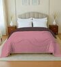 Pink And Brown Cotton Reversible Double Bed Ac 150Gsm Comforter