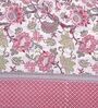 Pink Floral 240 TC Cotton 1 Double Bedsheet with 2 Pillow Covers