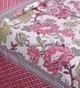 Pink Floral 240 TC Cotton 1 Double Bedsheet with 2 Pillow Covers