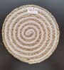 Beige Cotton Round Shaped Dia 9 Placemat