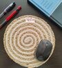 Beige Cotton Round Shaped Dia 9 (Set of 2) Placemat