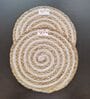 Beige Cotton Round Shaped Dia 9 (Set of 2) Placemat
