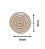 Beige Cotton Round Shaped Dia 9 (Set of 4) Placemat