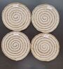 Beige Cotton Round Shaped Dia 9 (Set of 4) Placemat