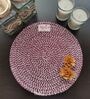 Maroon Cotton Round Shaped Dia 9 Placemat