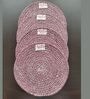Maroon Cotton Round Shaped Dia 9 (Set of 4) Placemat