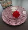 Maroon Cotton Round Shaped Dia 9 (Set of 4) Placemat