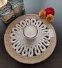 Beige & Off White Cotton Round Shaped Dia 9