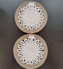 Beige & Off White Cotton Round Shaped Dia 9 (Set of 2) Placemat