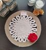 Beige & Off White Cotton Round Shaped Dia 9 (Set of 2) Placemat