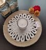 Beige & Off White Cotton Round Shaped Dia 9 (Set of 4) Placemat