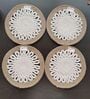 Beige & Off White Cotton Round Shaped Dia 9 (Set of 4) Placemat