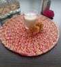 Red Cotton Round Shaped Dia 9 (Set of 4) Placemat